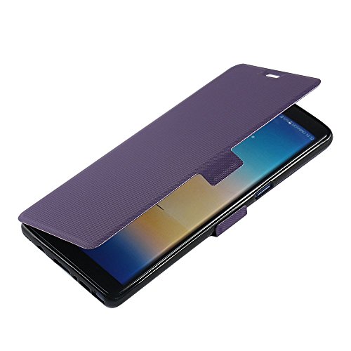 MTRONX para Funda Samsung Galaxy Note 8, Cover Carcasa Case Caso Ultra Folio Flip PU Cuero Suave TPU Delgado Piel con Cierre Magnetico Soporte Estante para Samsung Galaxy Note 8 - Morado(MS-PP)