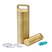Shintop 2 Pack Brass Pill Box Keychain, Waterproof Pocket Medicine Holder with 4 Extra O-Rings for Outdoor Travel Survival Camping