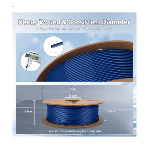 Image of 3DHoJor 3D Printer Filament Basic PLA Filament Bundle 1.75mm Cardboard Spool Dimensional Accuracy + /- 0.03 mm Fit Most 3D FDM Printer 1KG*2 spools-Fire Engine Red+Blue