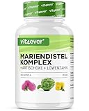 Chardon Marie Artichaut Pissenlit Complexe   365 gélules (6 mois d'approvisionnement)   Hautement dosé avec 80% de silymarine & 2,5% de cynarine   Vegan