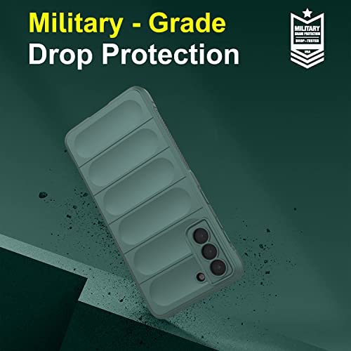Image of Amazon Brand - Solimo Back Case Cover for Samsung S21 Plus 5G | Compatible for Samsung S21 Plus 5G Back Case Cover | Liquid Silicon Magic Case with Camera Protection | Dark Green
