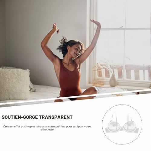GALPADA Soutien Invisible Transparent Taille 40 Bonnet 3/4 avec Bretelles RéGlables Soutien Push-up Jetable Confortable pour Femmes – vue 6