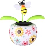 Solar Dancing Solar Powered Dancing Bee Toy in Colorful Shape Flip Flap Animated Bobblehead Dancer Window Sun Catcher Car Dashboard Decor Solar Power Kits Learning and Education