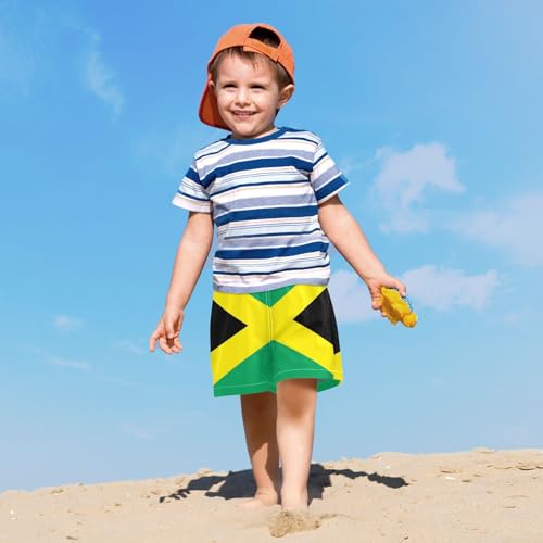 Aflyko Patriot Boys' Board Shorts Jamaica Flag Girls Swim Trunks Beach Bathing Suit 4-13T4