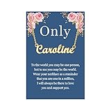 SANNYRA Caroline Name Necklace Personalized, 18K Gold Plated Customized Nameplate Necklace Jewelry Gifts for Women