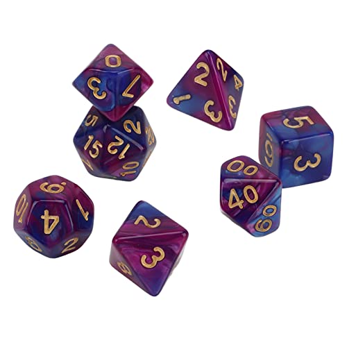 Conjunto de dados, superfície brilhante requintada 7 pçs conjunto de dados poliédricos acrílico à pr