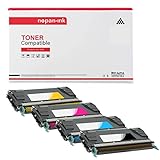  4 Toner Compatible pour LEXMARK C 520 522 524 530 532 534 DN N DTNC52220KS C5220CS 5220MS C5220YS 1BK1C 1M 1Y générique