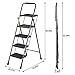 CharaVector 4 Step Ladder, Lightweight Folding Step Stool with Tool Platform and Convenient Handgrip Sturdy Wide Pedal for 330 lbs Capacity