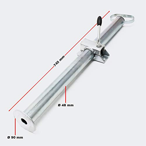 Wiltec Stützen für Anhänger 700 mm x ø 49 mm 2 Stück Anhängerstützen mit Klemmschellen Abstellstützen – Bild 3