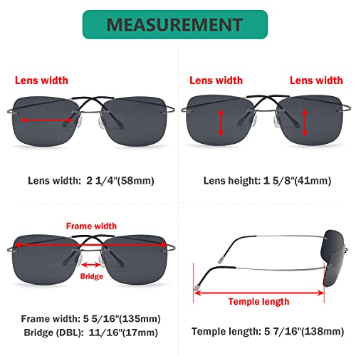 Eyekepper Rimless Titanium Frame Polarized Sunglasses2