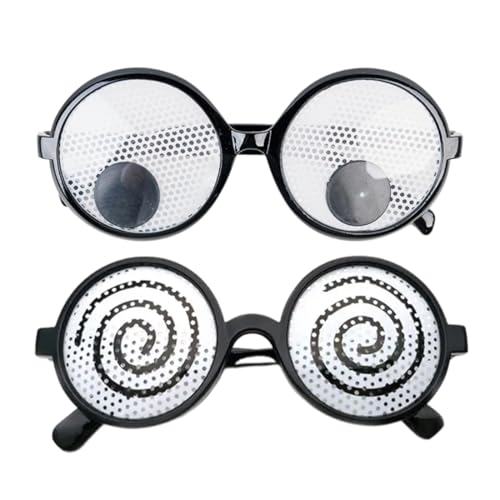 2 Gafas Divertidas con Ojos Oscilantes, Gafas de Fiesta para Fotos, Accesorios de Disfraces, Cosplay y Fiestas Infantiles para Adultos