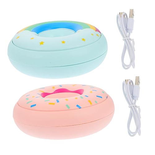 POPETPOP 2Sets Rechargeable Portable Hand Warmers Sweet Donut Design Lightweight Quick Heating Hand Warmers for Outdoor Activities Present for Winter Adventures
