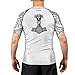 RASHNINJA Viking Ranked Short Sleeve Shirt Men’s Compression Rash Guard for BJJ, MMA, Jiu-Jitsu, No Gi, Training (US, Alpha, Large, Regular, Regular, White)