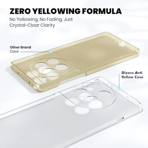Image of DIZORO Compatible with Oneplus 12r 5G Back Cover Case Clear,[ Anti Yellow ][Military Grade Protection] Hard PC Back Cover Transparent