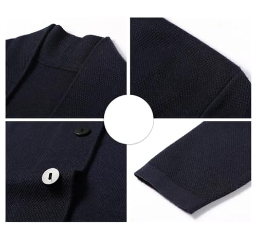 Men's Knitted Single Breasted Cardigan V-Neck Casual Long Sleeve Solid Color Sweater3