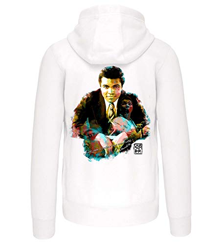 Sweat shirt zippé capuche Mohamed Ali, interieur molleton gratté, coupe femme