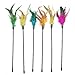 Cat Wand Toys, 6 PCS Interactive Cat Teaser Wand Cat Feather Toys with Loud Bell for Cat and Kitten