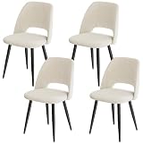 SUAVE Y CÓMODO: sillas comedor El respaldo y el cojín del asiento están hechos de espuma gruesa de alta densidad y tejido de mecha agradable a la piel. La espuma de alta elasticidad hace que el asiento sea suave e indeformable, garantizando una comodidad óptima al sentarse y un alivio eficaz.