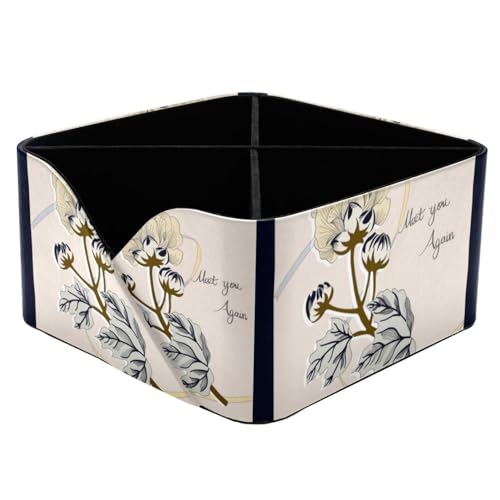 Porte-stylos rectangulaire à motif feuille et double compartiment pour bureau