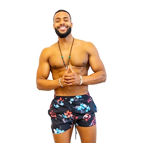 Maillot de bain pour homme Kayib Shop noir au motif baroque chic en polyamide
