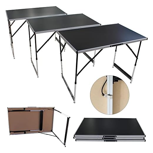 NATIV LEMODO 3-teiliger Tapeziertisch klappbar - multifunktionaler Arbeitstisch - höhenverstellbarer Mehrzwecktisch - Malertisch - Profi-Tapeziertisch bis 30 kg belastbar - 100 x 60 cm