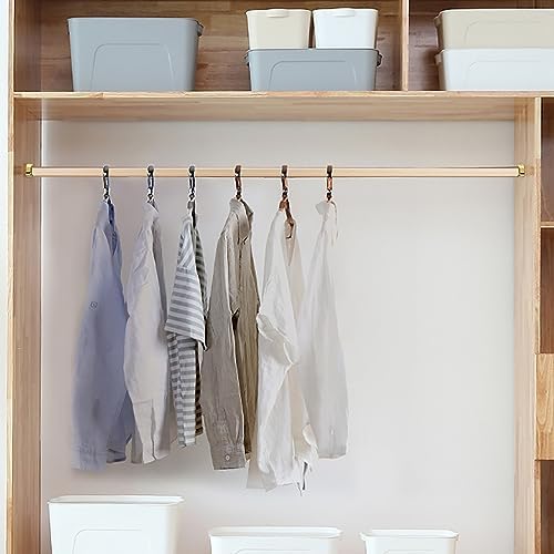 Adjustable Gold Closet Hanging Rods for Wall Mount, Space-Saving Wardrobe Rail with End Supports, Ideal for Cabinet & Laundry Room, 154cm (60.6in) Length