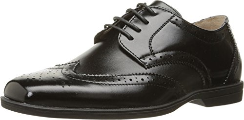 Florsheim Reveal Wingtip Jr Boys' Toddler-Youth Oxford, 3.5 M US Big Kid, Black