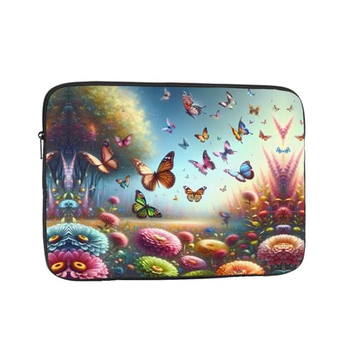 Garden Butterfly Swarm Laptop Sleeve Case 15 Inch Suitable For Notebook Computer Tablet Traveling Carrying Simple Case
