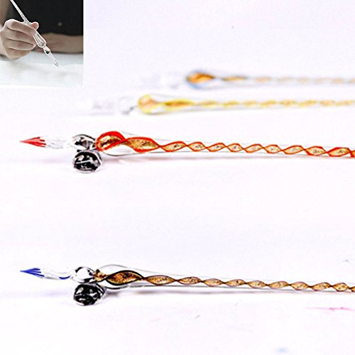 Caneta NUOLUX de vidro fofo, caneta de presente para decoração de escrita, Amarelo, 19.5 * 3.3 * 1cm