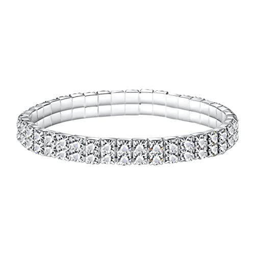 Image of Fesciory Heart Rhinestone Ankle Bracelets for Women, Adjustable Silver Plated Shiny Tennis Anklets, Twinkle Cubic Zircon Imitation Diamond Anklet Foot Chain Jewelry Gifts