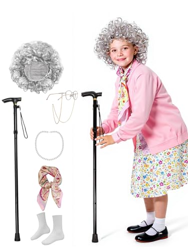 Disfraz Niñas 100 Días de Escuela Vestido de Abuela 6-8 años miniatura 1