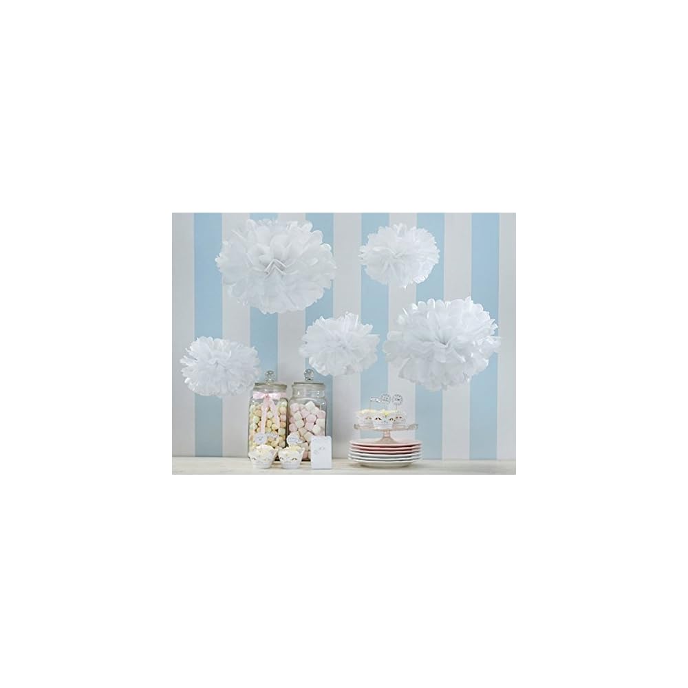 Orino8482; Pom Poms - 5pcs 2 Sizes Tissue Paper Flowers, Tissue Paper Pom Poms, Wedding Decor, Party Decor, Pom Pom Flowers, Tissue Paper, Tissue Paper Flowers Kit, Pom Poms Craft, Wedding
