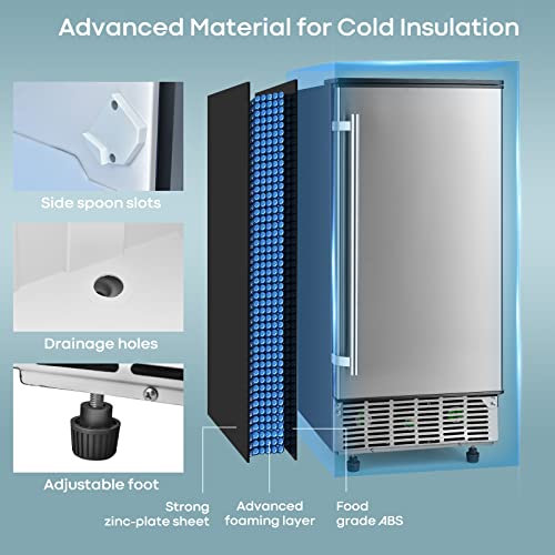 Costway Commercial Ice Maker Machine, 80 Lbs/24H Ice Cube Maker Machine With 24 Lbs Storage Capacity, Cold Insulation, 24H Timer, Freestanding & Under Counter Lab Ice Maker #TOP4