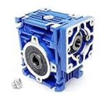 CNCTOPBAOS NMRV030 Worm Gear Reducer Speed Ratio 15:1, 60mm Flange, 14mm Output Shaft, RV30 NMRV30 Square Worm Gearbox Speed Reducer for Nema23 Stepper Motor