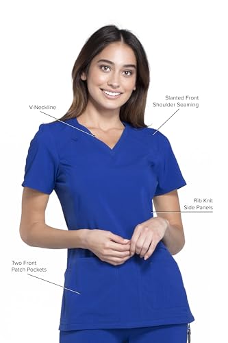 Cherokee Women's Iflex V-Neck Knit Panel Medical Scrub Top CK605