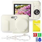 CboZpfa Camera Case for Kodak PIXPRO FZ45,Soft Silicone Protective Cover,Anti-Scratch,Slim Fit Sleeve with FZ45,Includes 2 Tempered Glass Screen Protector + Charm Wrist Strap