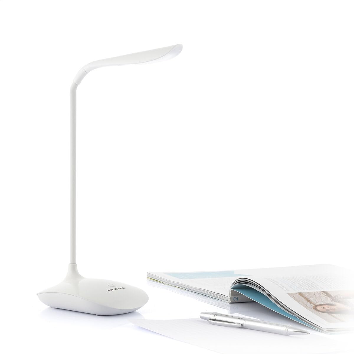 InnovaGoods® Lámpara LED de mesa Lum2go con 3 niveles de intensidad, luz blanca y luz cálida, ideal para mesita de noche, escritorio, sala de estar, oficina y otros espacios.