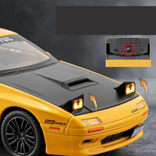 Image of Mashes Mazda RX7 Sports 1:32 Scale Metal Diecast Model with Pull Back Action, LED Lights, Sound, Openable Doors, Sports Car Collectible Toy for Kids, Car Enthusiasts (Multicolor)