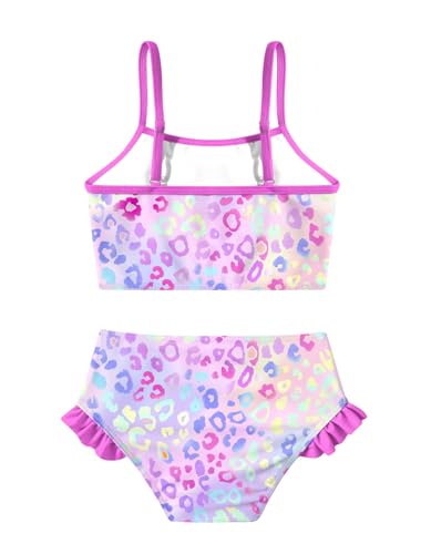 Image of Little Girls Two Piece Mermaid Bikini Set Ruffle Adjustable Summer Beach Bathing Swimsuit 3-7 Years for Kids