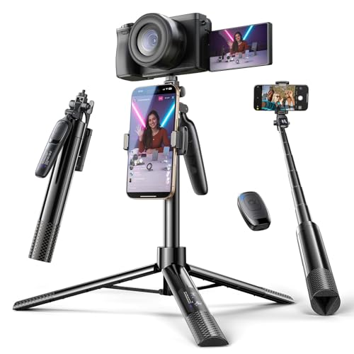 LISEN 67' Selfie Stick Tripod for iPhone 16 Content Creation, All in One 360 Rotation Cell Phone Tripod Stand with Remote for Vlogging/TikTok/Photo, for iPhone 16 15 Pro Max Samsung Galaxy S25 Ultra