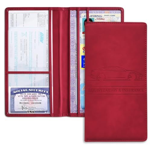 Rebvugr Car Registration and Insurance Holder, Registration and Insurance Card