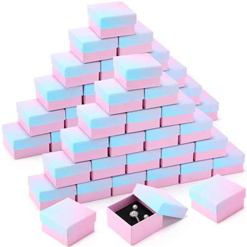 Yinkin 72 Pcs Jewelry Ring Gift Boxes Bulk 2 x 2 x 1.2 Inch Ring Necklace Earring Boxes for Weddings Christmas(Gradient Pink) by Yinkin - Used condition - US$19.70