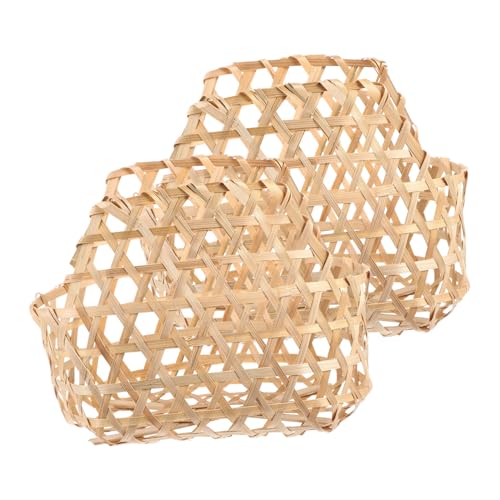 MUSISALY 2pcs Basket Hand Decor Desktop Fruit Tabletop Decor Woven Basket Rattan Storage Basket Wicker Fruit Basket Woven Fruit Basket Baskets with Handles Basket Woven Khaki