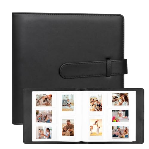 Veicevol Photo Album for Fujifilm Instax Mini Camera, 360 Pockets，Album for Polaroid Photo, Leather Cover, Photo Album for Fujifilm Instax Mini 12 11 9 40 8 7 Evo LiPlay Camera, Black