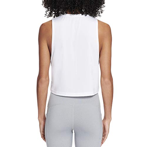 Skechers Women\'s Breezy Crop Active Stretch Sleeveless Tank Top, White, XL - Thumbnail 2