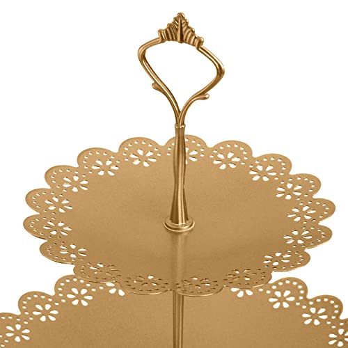 Suwimut 10 Pieces Gold Cake Stand Set, Metal Round Cupcake Holder Dessert Display Plate Serving Platter, Dessert Table Stands And Trays Set For Christmas, Wedding, Birthday, Anniversary, Tea Party #TOP4
