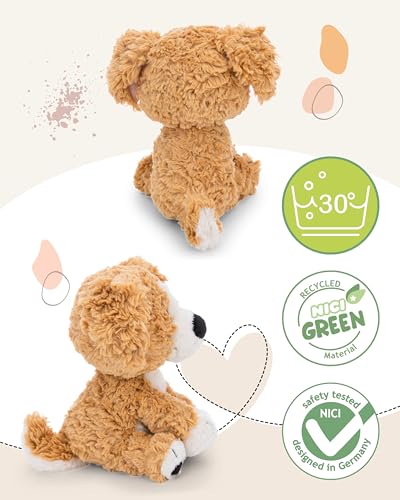 Kuscheltier Hund 20cm - braun - Weiches NICI Plüschtier – niedliches Stofftier zum Kuscheln & Spielen – tolle Geschenkidee für Kinder & Erwachsene | 62136
