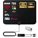 Cocolat 室内アンテナ 【2025年最新業界技術・第3世代信号増幅器搭載】 最強600KM受信範囲 360度全方位受信 4K/1080P対応 フラットデザイン テレビ HDTV アンテナ 高性能・高感度 弱電波地域対応 UHF/VHF全対応 USB給電式 5M同軸ケーブル付き 日本語取扱説明書（ブラック） image