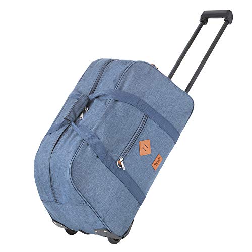 Preisvergleich Produktbild TravelZ Hipster Reisetasche mit Rollen - Rollentasche 51 Liter - Polyester (blau)