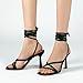 Mostrin Black Strappy Heels for Women Lace Up Heels Tie Up Stiletto High Heeled Sandals Square Open Toe Heels for Prom, Party Size 7.5
